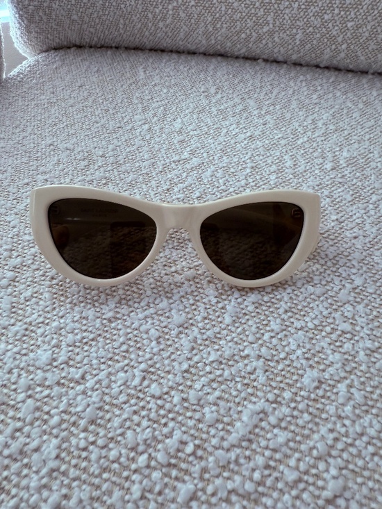 Saint Laurent Accessories - NEVER WORN - Saint Laurent Ivory Cat-Eye Sunglasses (With Case)